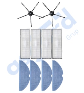 ROBOROCK S7 ( PLUS- MAXV-MAXV ULTRA- PRO ULTRA ) UYUMLU 2 Yan Fırça 4 Filtre 4 Mop PKT-iasgf0000736