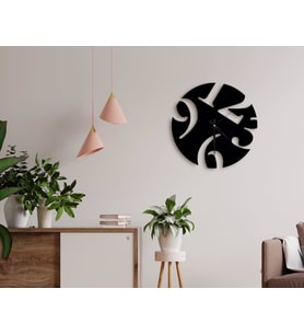 BK Home Dekoratif 45cm Ahşap Duvar Saati-38 (Beyaz)