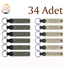Kül Gri & Sütlü Kahve, 34’lü Set, Kişisel Mesajlı Anahtarlık, Matematik Öğretmeninden Karne Sürprizi