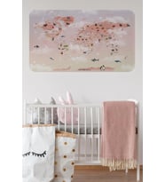 Eğitici Dünya Haritası Dünya Atlası Çocuk Ve Bebek Odası Duvar Sticker -60x105-3799
