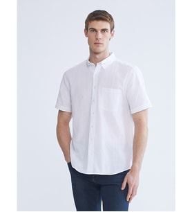 LCWAIKIKI Classic Beyaz Regular Fit Kısa Kollu Erkek Gömlek