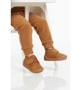 Ayakmod Gri Süet Cırtlı Bebek Panduf Ba&Ba 058989 B (Taba)