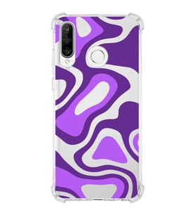 Huawei P30 Lite  Köşe Korumalı Antişok Kapak Renkli Desen Tasarımlı Şeffaf  Kılıf