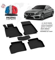 Mercedes C Serisi W205 4D Araca Özel Havuzlu Kauçuk Paspas 2015 ve Üzeri (Karışık)