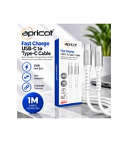 APC-A150T Type-C to Type-C 25W Hızlı Şarj ve Data Kablosu 1 Metre Beyaz