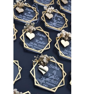 Kişiye Özel Şeffaf Pleksi Magnet Hatıra (Altın)
