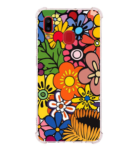 PrintiFy Samsung Galaxy A20 Uyumlu Retro Color 2 Baskılı Şeffaf Köşe Korumalı Antişok Kılıf