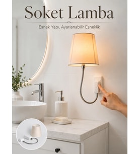 Soket Tipi Ayarlanabilir Başlıklı Dekoratif Gece Lambası