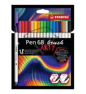 Stabilo Keçe Uçlu Boya Kalemi Pen 68 Brush Arty 18 Li Renk (Siyah)