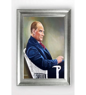 Gümüş Çerçeveli Atatürk Tablo cv1374