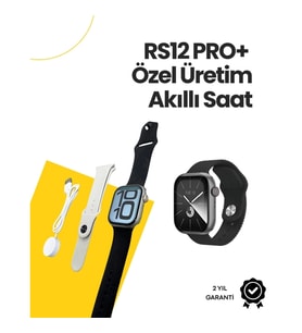 Mey İthalat® RS12 PRO+ 2025 Serisi Özel Üretim Full Ekranlı Akıllı Saat – Nabız ve Uyku Takibi, Blue