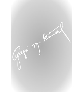 Gazi Mustafa Kemal İmzası Oto Sticker Beyaz 30 Cm