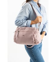 Yumuşak Dokulu Ultra Hafif, Esnek ve Su Geçirmez Polyamid Kumaş Omuz ve Kol Çantası Pembe Model: (571-13-14F)