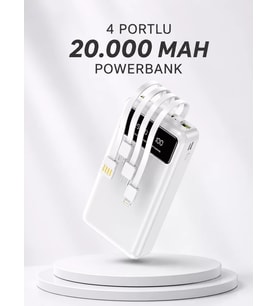 Northcity 4 Çıkışlı 20.000 mAh Powerbank - Kompakt, Yüksek Kapasite ve Hızlı Şarj Cihazı