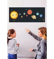 Güneş Sistemi Dekoratif Eğitim Amaçlı Akıllı Kağıt Tahta Yazı Tahtası 150x62 cm