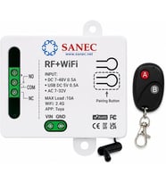 Akıllı WiFi + RF 433MHz Tek Kanallı 10A Röle Modülü - RF Kumanda Dahil Set (Tuya, Alexa, Google Asistan Destekli)