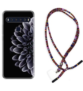 TCL 10L 10 Plus 10SE 20E 20SE 30 L7 Kılıf Boyun Asklı Rasta Silikon Çiçekler 1639