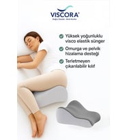 VISCORA Bacak Arası Yastık – Ortopedik Yan Yatış, Kalça ve Diz Destek Minderi 23x50x40