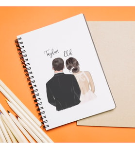 Gelin & Damat Tasarımlı Defter Kişiye Özel