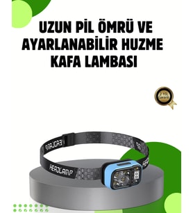 53 Modlu Süper Parlak LED Kafa Lambası Type C Şarjlı Güç Göstergeli