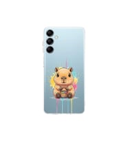 Samsung Galaxy M14 ile Uyumlu Splash Kapibara Tasarımlı Şeffaf Silikon Kılıf