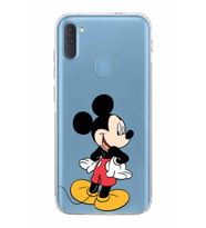 Samsung Galaxy A11  Kamera Korumalı  Kapak Mickey Mouse Tasarımlı  Şeffaf Kılıf