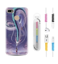 General Mobile GM8 Go GM9 GM20 Pro Plus Kılıf Kablo Koruma Spiral Silikon Kız ve Ejderha 1742