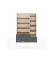 Arges Dolap 9 Raflı 4 Çekmeceli  132x30x195 Aytaşı-Çam/Antrasit