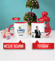 Coğrafya Öğretmenine Hediye Coğrafya Öğretmeni Kupa Bardak Kırmızı Fotoğraflı