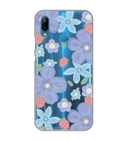 Huawei P20 Lite Uyumlu Çiçek ve Çilek Desenli Şeffaf Telefon Kılıfı