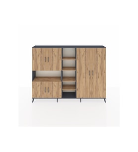 Arges Dolap 13 Raflı 6 Kapaklı 220x30x163 Antrasit-Çam