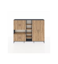 Arges Dolap 13 Raflı 6 Kapaklı 220x30x163 Antrasit-Çam