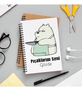 Pıçaklarım Seni Baskılı Defter Kişiye Özel