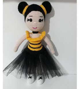 Bal Kız Bebek Amigurumi Organik Oyuncak