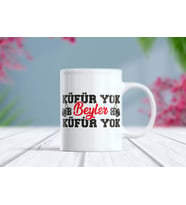 Küfür Yok Beyler Yazılı Esprili Arkadaş Ortamı Kupası (Beyaz)