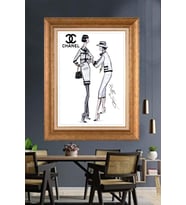 Altın Varaklı  Çerçeveli Paspartulu Tablo ndd810 (Gold)