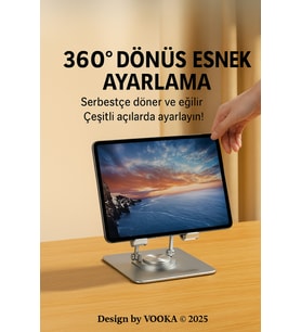 360° Dönebilen Katlanabilir Telefon Tablet Standı – Hafif Taşınabilir Çok Fonksiyonlu Masa Standı