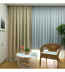 Evdepo Home Bej Düz Renk Pileli Soft Fon Perde, 1/3 Sık Pile, Tek Kanat