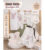 İsme Özel Nakışlı Hastane Seti-%100 Pamuk-