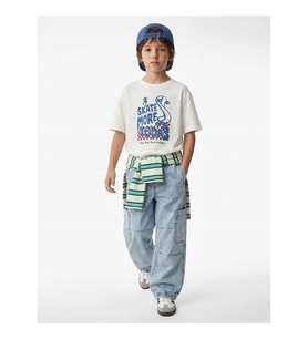 Koton Pamuklu Baskılı Oversize Ekru Erkek Çocuk T-Shirt 6Skb10519Tk