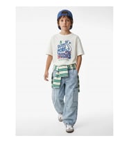 Koton Pamuklu Baskılı Oversize Ekru Erkek Çocuk T-Shirt 6Skb10519Tk