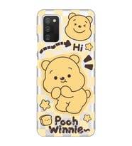 Samsung Galaxy A02S Uyumlu Winnie The Pooh Desenli Şeffaf Telefon Kılıfı