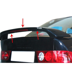 Honda Accord Uyumlu 7 Spoiler Bagaj Yüksek (Işıklı) Fiber 2003-2007