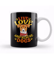 Cute & Funny Live, Love, Rescue Dogs Puppy Owners Kupa Bardak Porselen