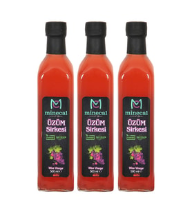 Minecal %100 Ev Yapımı Katkısız Üzüm Sirkesi 3x500ml