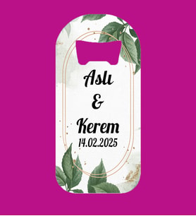 Kişiye Özel Nikah Düğün Nişan İsimli Magnet Açacak