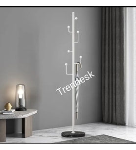 Modern Metal Beyaz Ayaklı Askılık Elbise Askısı 165*30 cm