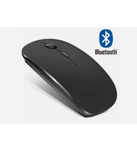 Taşınabilir Sessiz Işıklı  Kablosuz Şarj Edilebilir Bluetoothlu Tablet Bilgisayar Tv  Uyumlu Fare (Siyah)