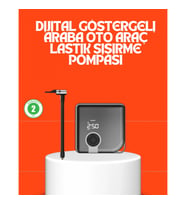 Mey İthalat® 150 PSI Yüksek Basınç Kapasiteli Kablosuz Lastik Pompası