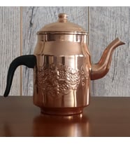 Binbir Trend İşlemeli Battal Boy Bakır Kahveci Demliği 2,3 Litre